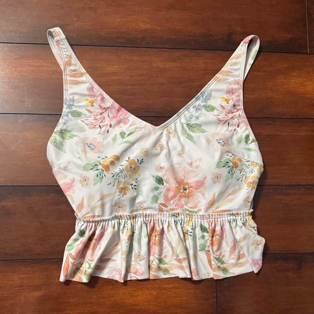 Kortni Jeane Floral Swing Top in Pink and Cream